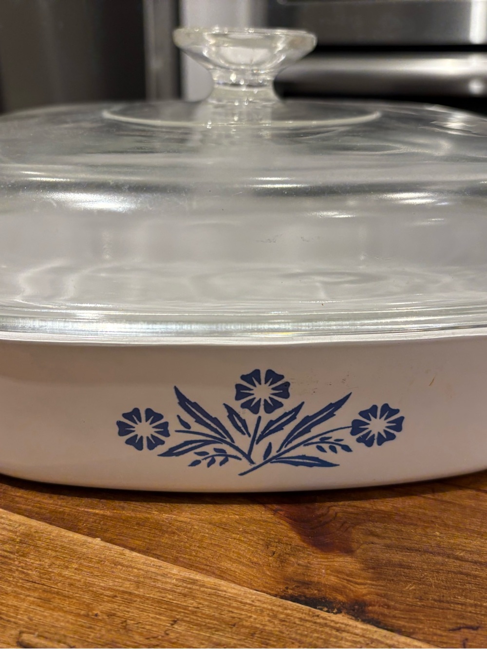CorningWare Blue Floral Casserole Dish with Glass Lid - White/Blue